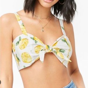 Forever 21 lemon bralette crop top